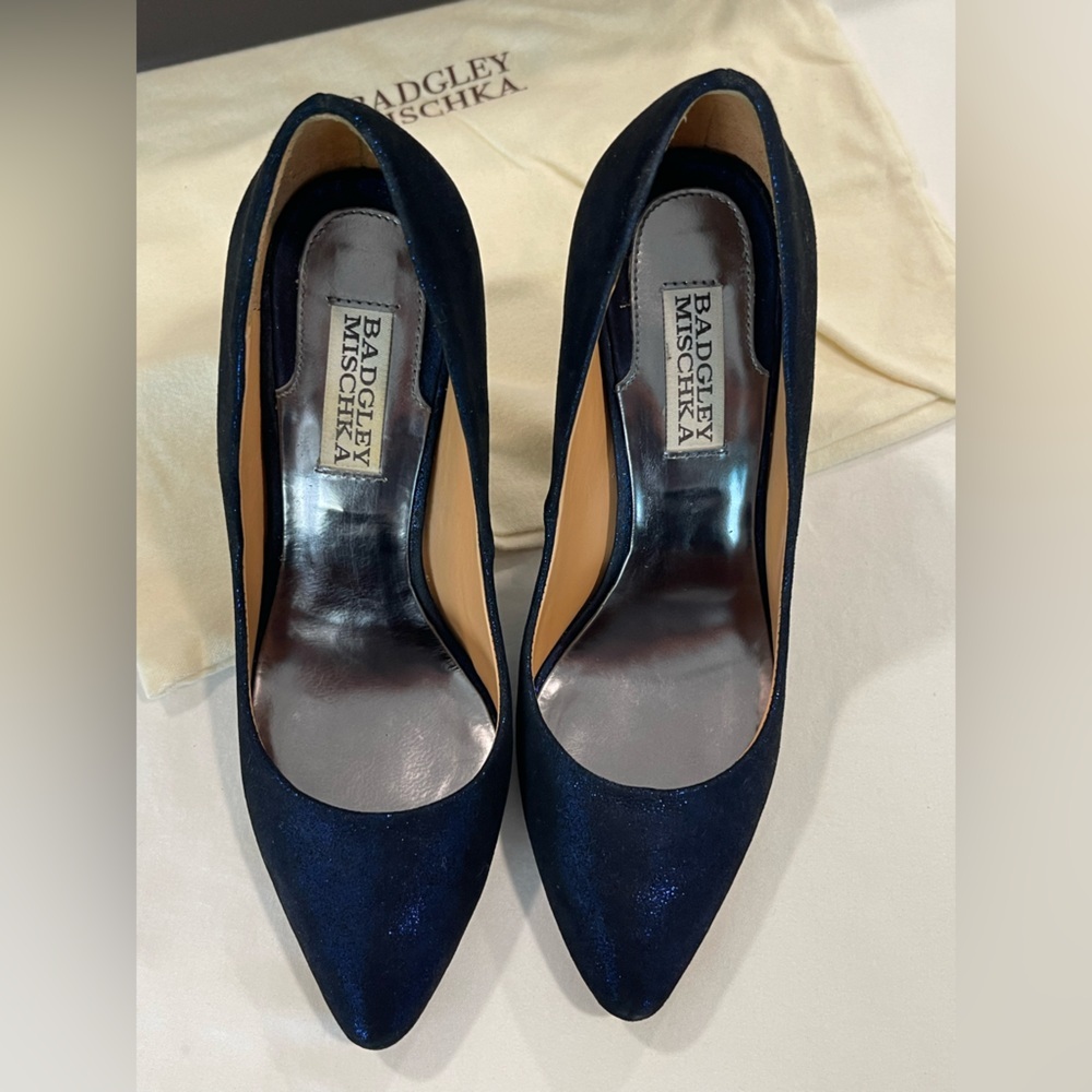 Badgley Mischka | Blue Iridescent Pumps | 7 - Picture 3 of 8